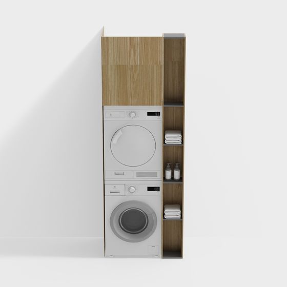 Minimalist Laundry Cabinet 3D model