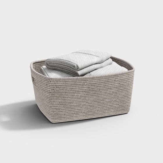 Stylish Woven Storage Basket 3D Model