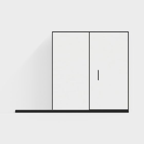 Elegant Minimalist Sliding Door 3D model for Modern Projects