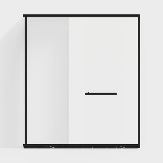 Minimalist Glass Sliding Door 3D model