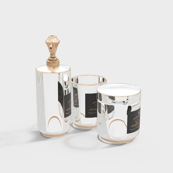 Luxe Empire Candle Set 3D model