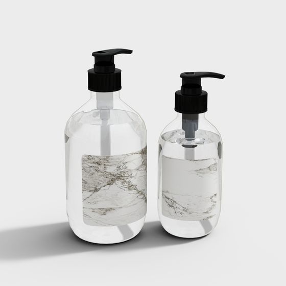 Stylish Low-Poly Soap Dispenser Set 3D model