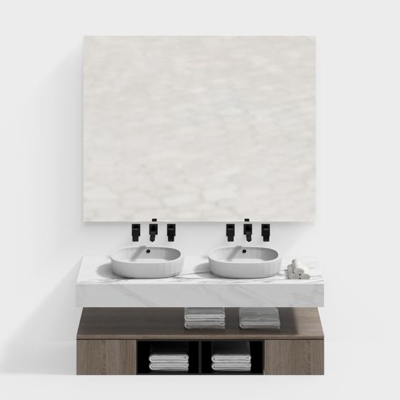 Modern Minimalist Bathroom Vanity 3D model