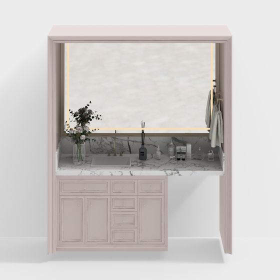 Elegant Bathroom Cabinet 3D model