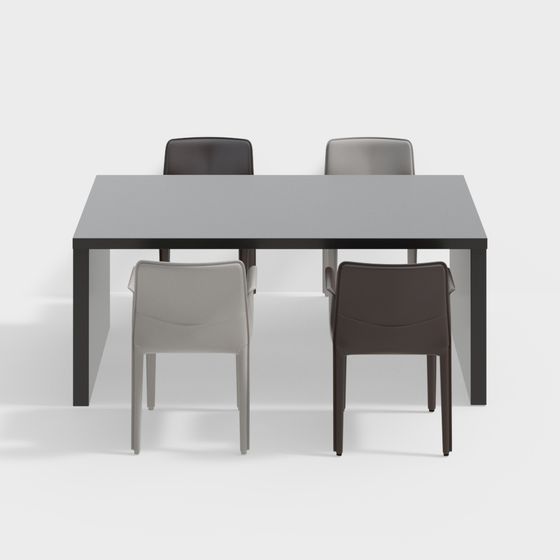 Urban Dining Table and Chair Set 3D model