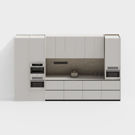 Modern Minimalist Kitchen Cabinet Door 3D model