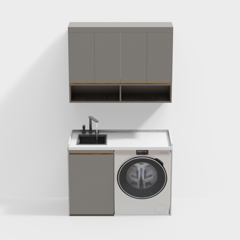 Modern Minimalist Living and Dining Room Balcony Cabinet