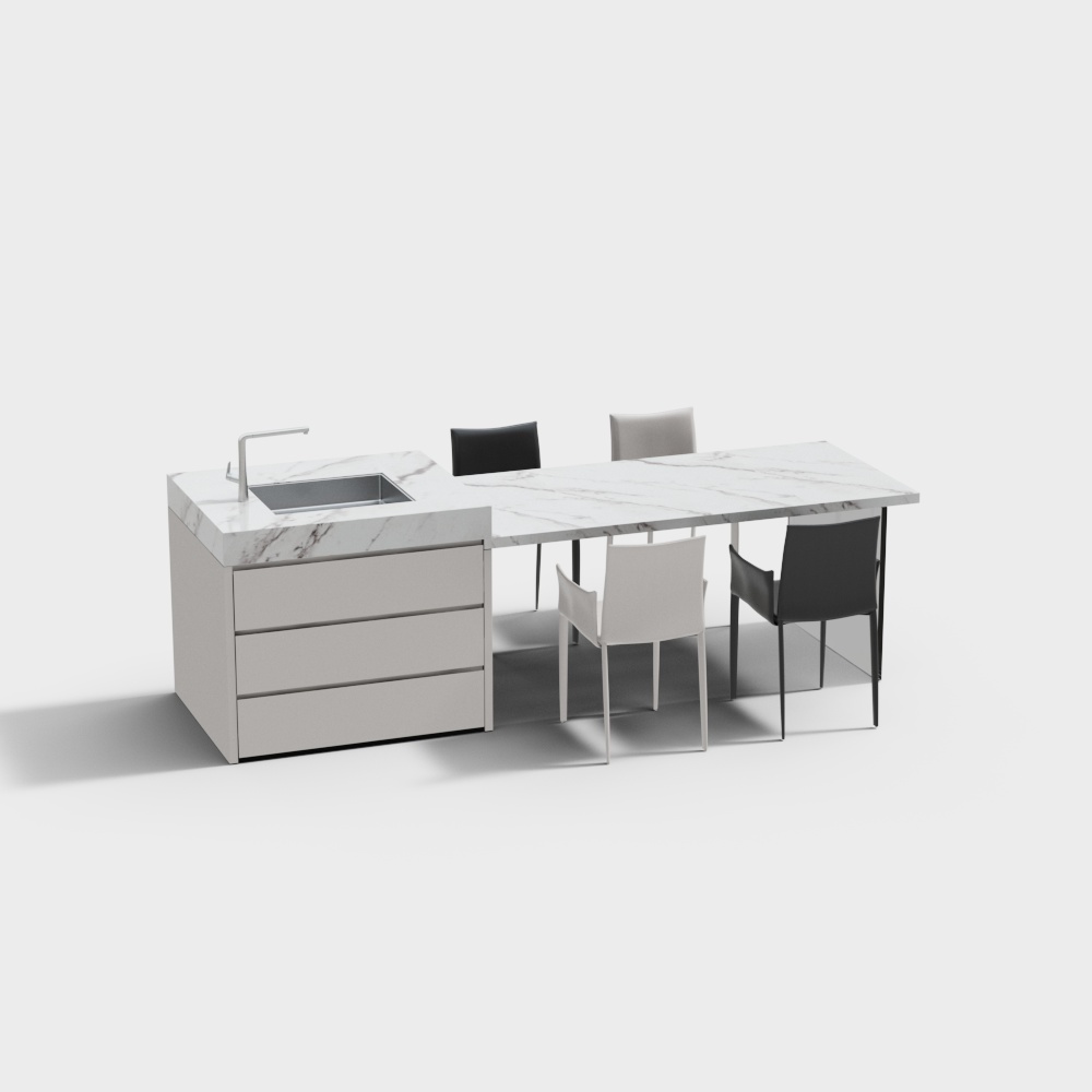 Modern Kitchen Island Table for Living and Dining Rooms