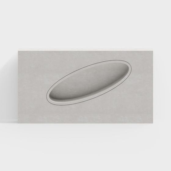 Low-Polygon Oval Embedded Light Fixture 3D model