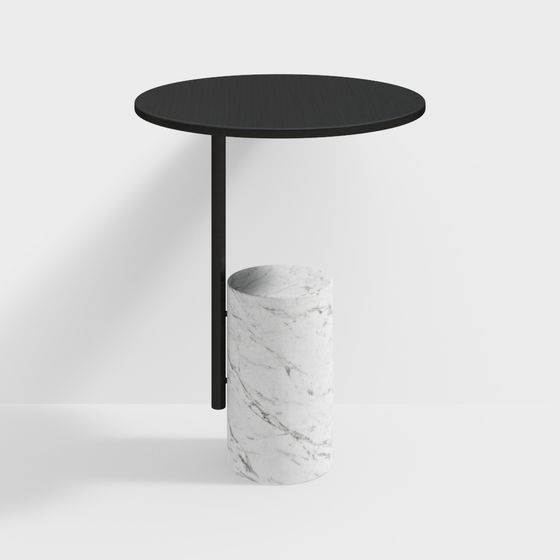 Stylish Marble Side Table 3D model