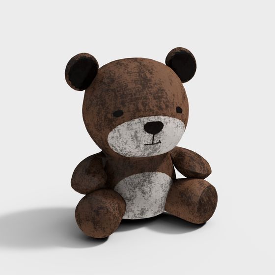 Charming Low-Poly 3D Bear Model