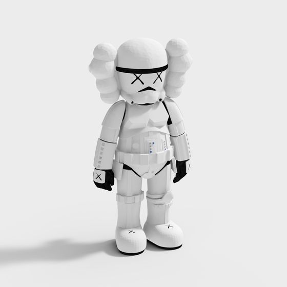 Kaws Trooper 3D Model - Unique Low Poly Design