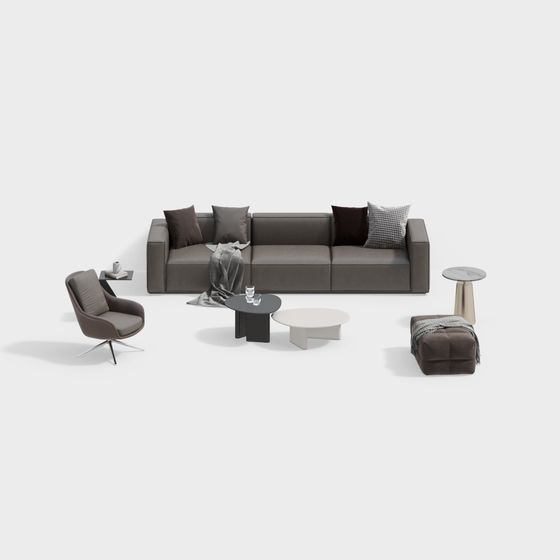 Modern Minimalist Sofa Set 3D model
