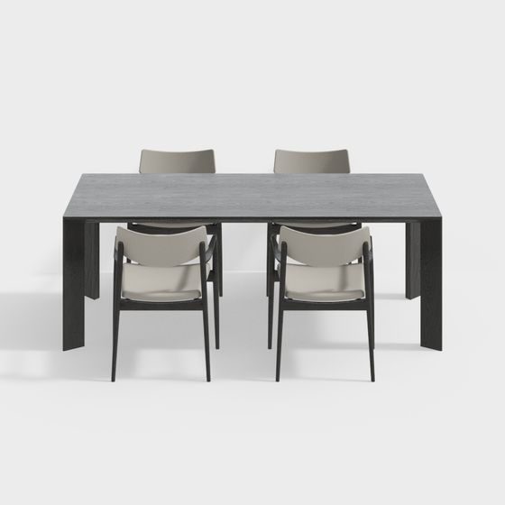 Set Tavolo da Pranzo Moderno per Soggiorno e Sala da Pranzo