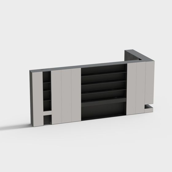 Sleek Reception Desk 3D model for Modern Spaces