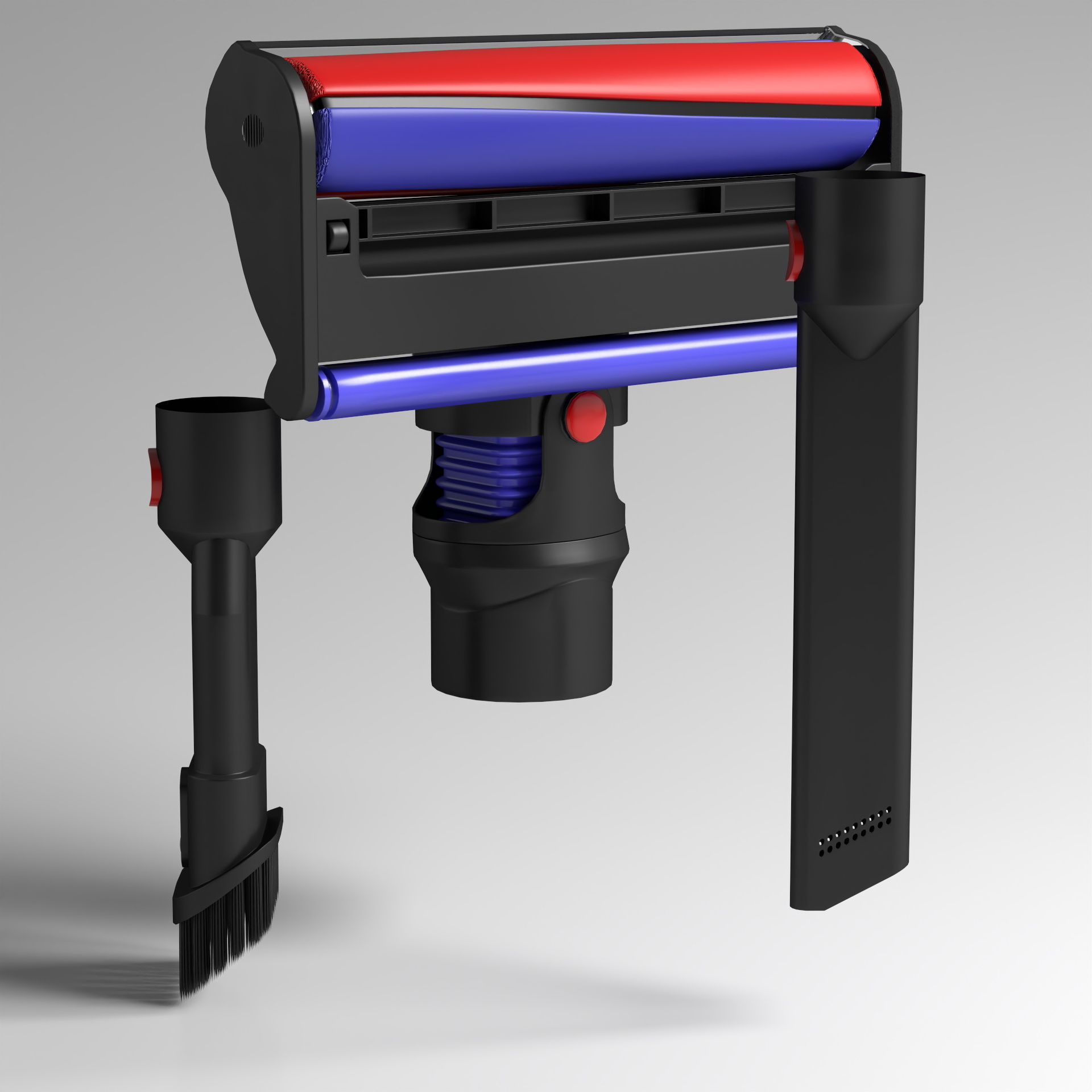 Dyson Vacuum Cleaner Parts 3D Model in Black