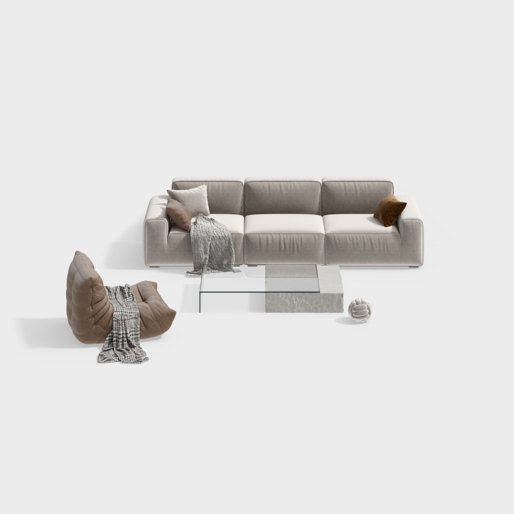 Modern Living and Dining Room Sofa Set