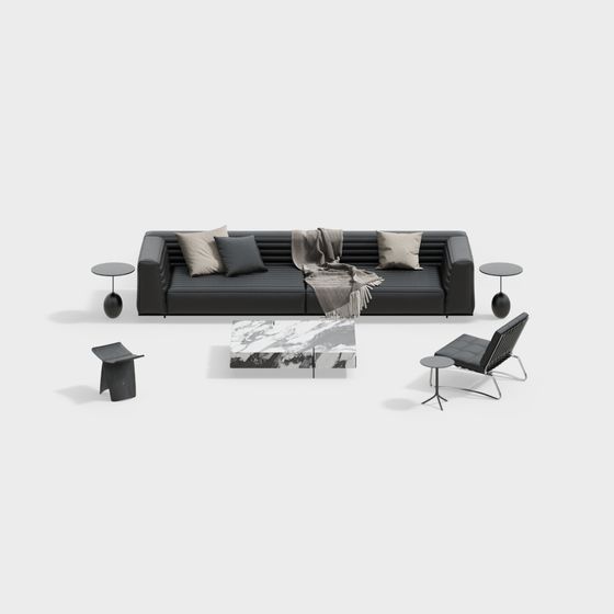 Modern Urban Living Room Set 3D model