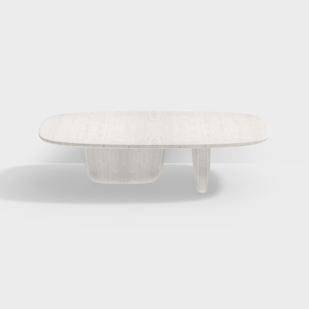 Elegant Marble Coffee Table 3D Model – Minimalist Design