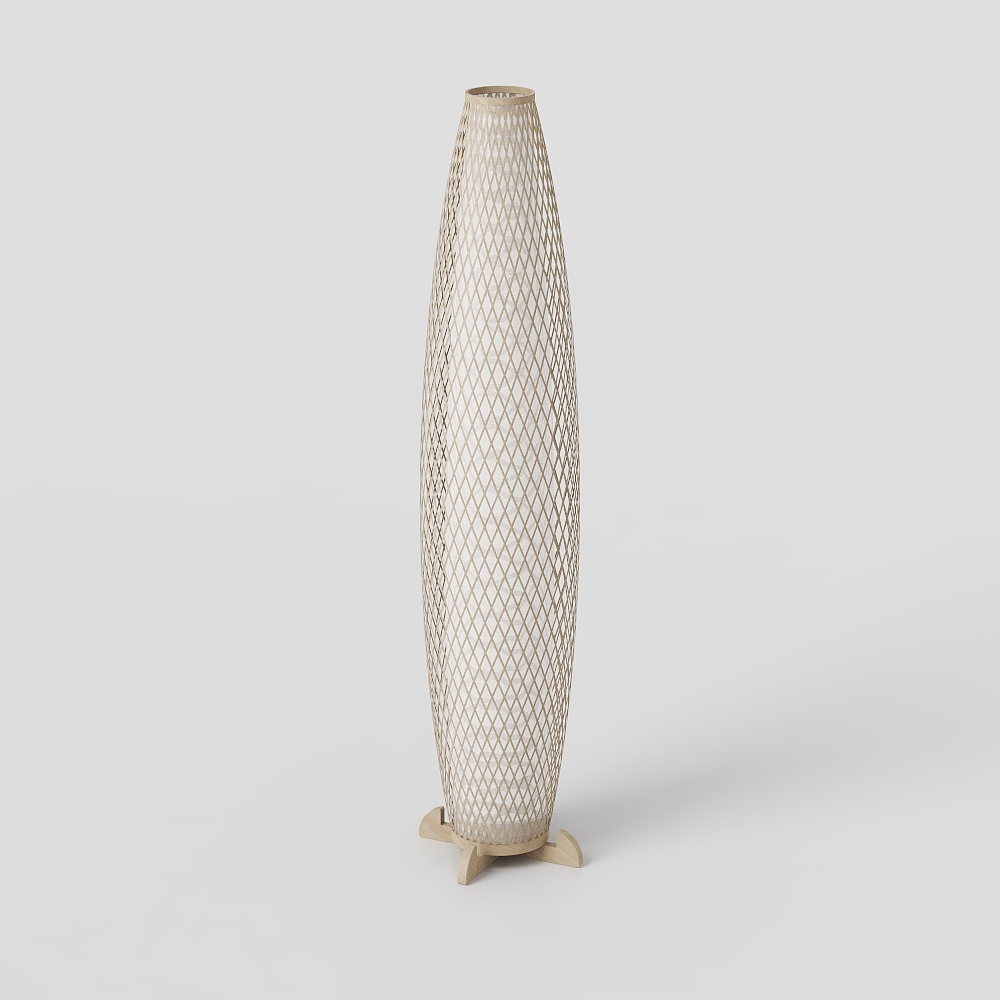 ラタンスタンドランプ