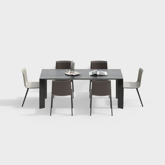Urban Dining Table and Chair Set 3D model