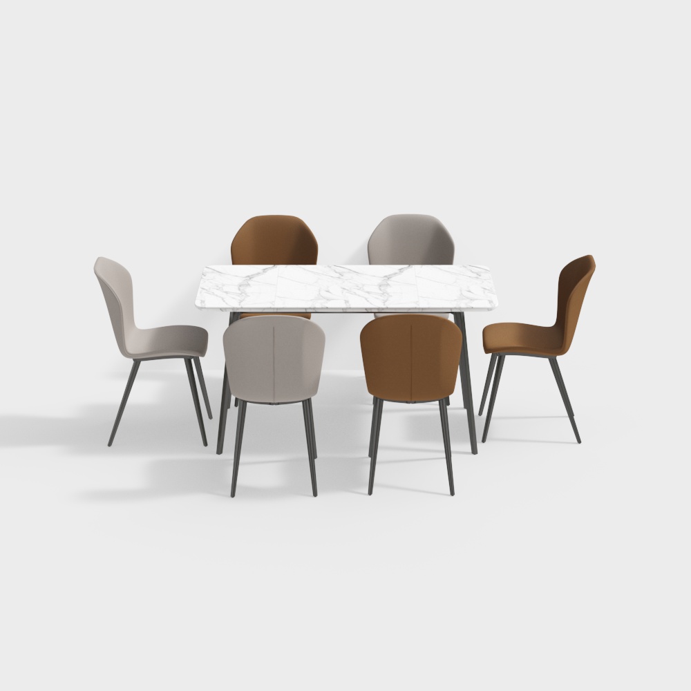 Set di Tavolo da Pranzo Moderno per Soggiorno e Sala da Pranzo