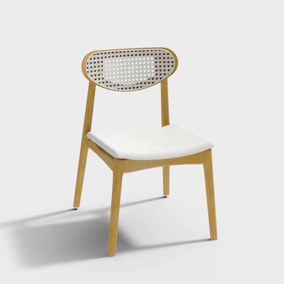 Nordic-Inspired Low-Poly High-Detail Chair 3D model