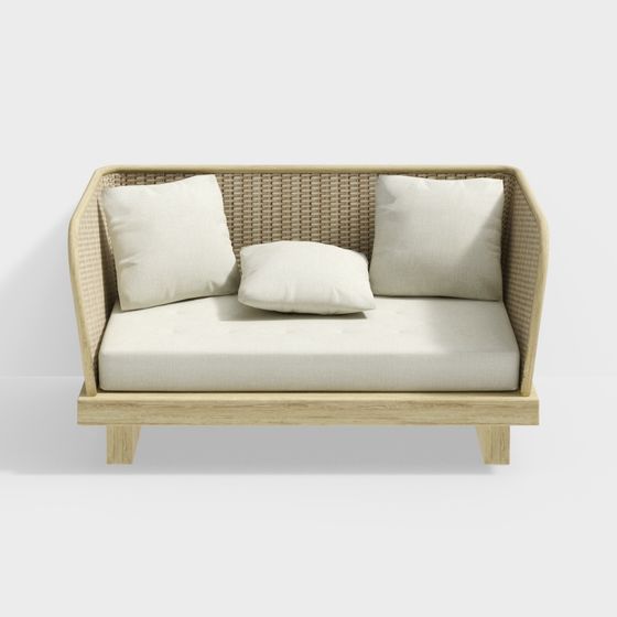 Stylish Low-Poly High-Detail Sofa 3D model