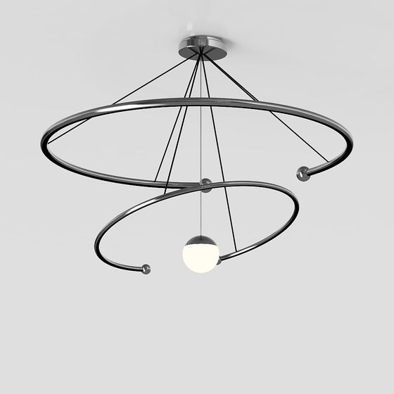 Suspended Halo Chandelier 3D model
