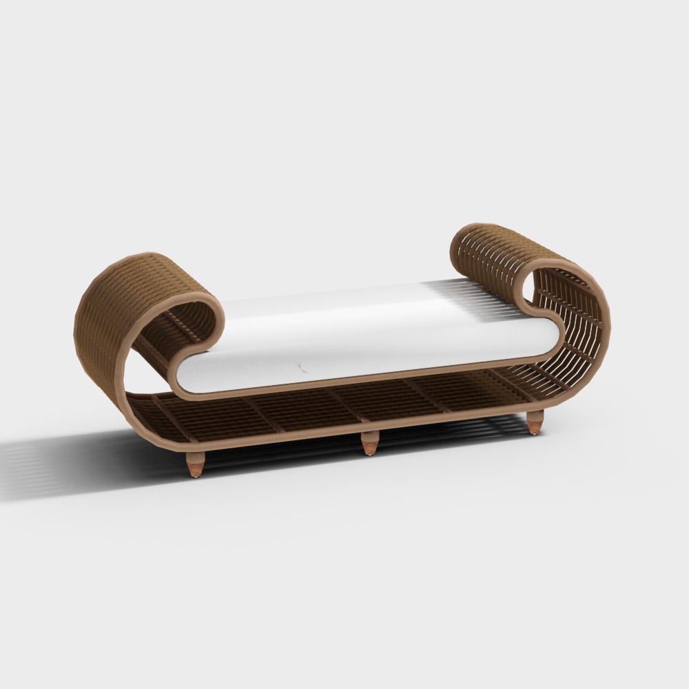 Sedia lunga in rattan