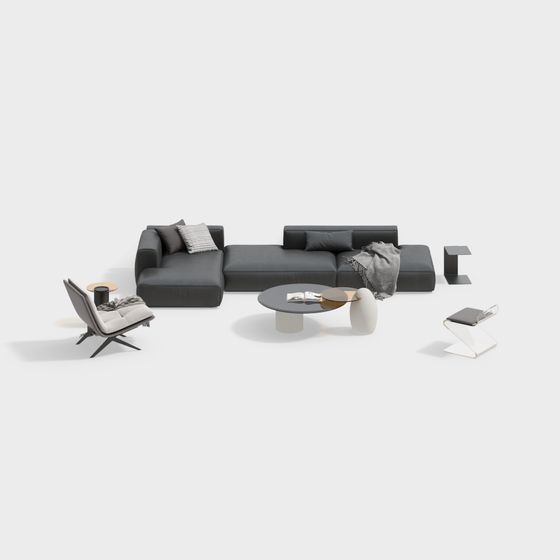Modern Urban Living Room 3D model