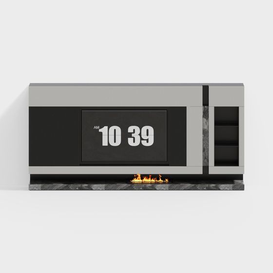 Smart Fireplace Cabinet 3D model for Modern Interiors