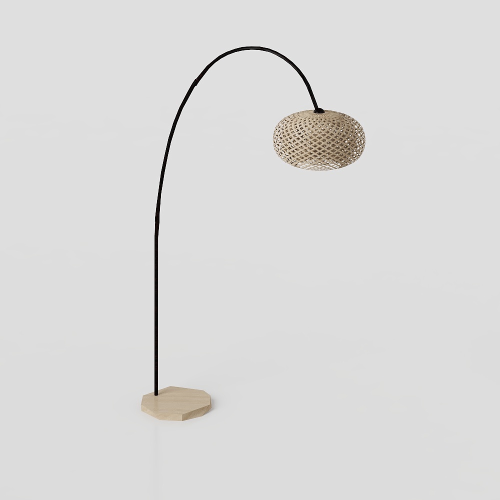 rattan standing lamp