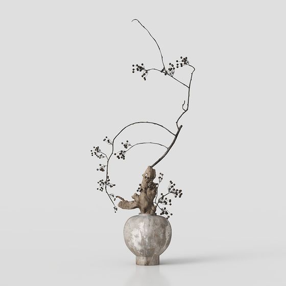 Dry Branch Vase 3D model for Creative Spaces