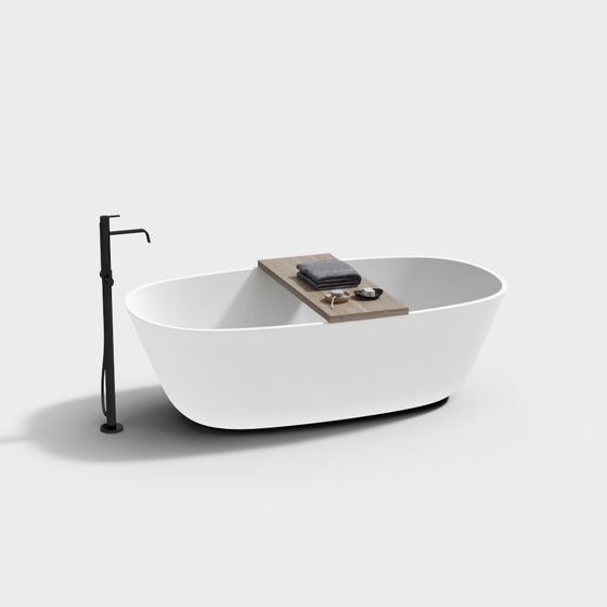 Minimalist 3D Bathtub Model for Modern Interiors