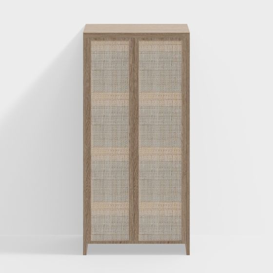 Charming Rattan Cabinet 3D Model Design