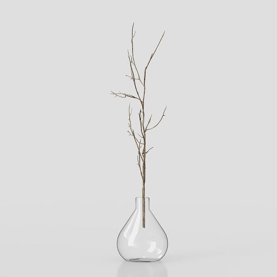 Elegant Branch Flower Arrangement 3D model for Interiors