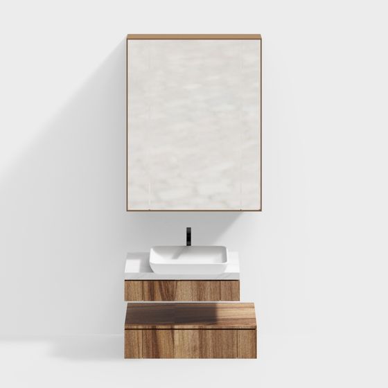 Modern Minimalist Bathroom Cabinet 3D model
