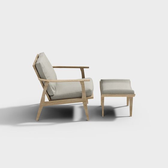 Cozy Lounge Chair Set 3D model