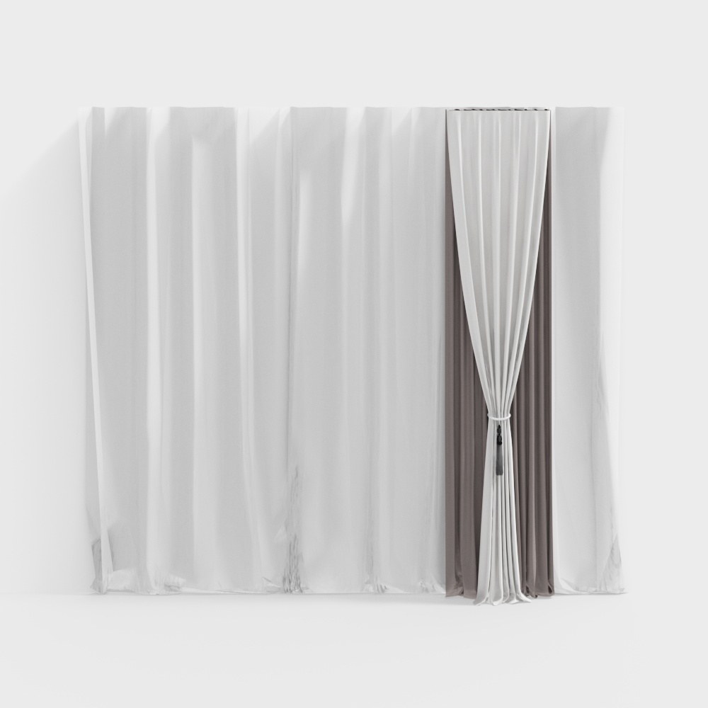 Elegant Curtains 3D Model for Modern Interiors