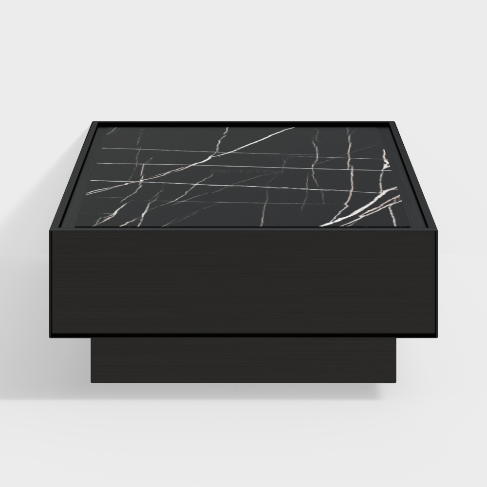 Elegant Black Marble Floating Coffee Table 3D model