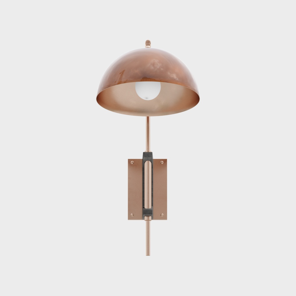 Stylish Low-Poly Wall Lamp 3D Model – Rose Gold Finish