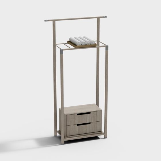 Modern Minimalist Bathroom Clothes Rack Cabinet 3D model