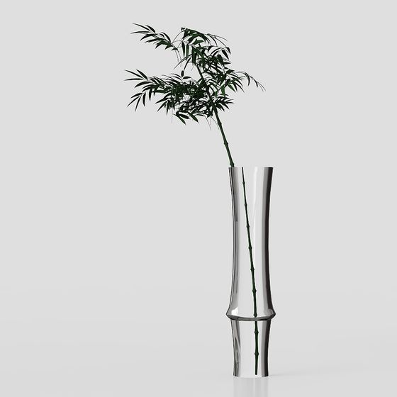 Bamboo Branch Vase 3D model for Modern Spaces