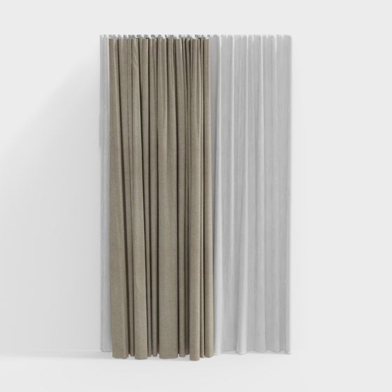 Stylish Low Poly Curtain 3D model for Modern Interiors