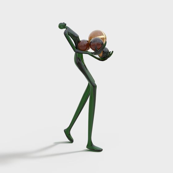 Green Acrobat with Orbs 3D model