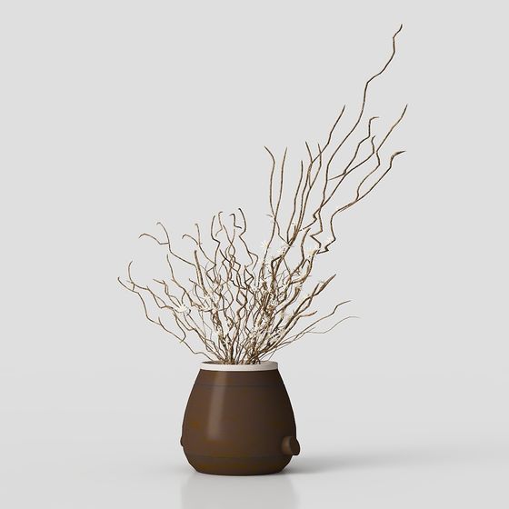 Dried Branch Vase 3D model for Creative Spaces