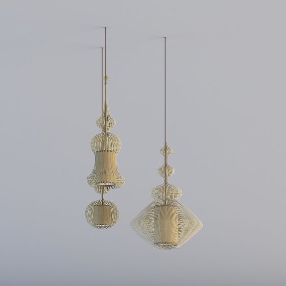 Stylish Low Poly Pendant Light 3D model