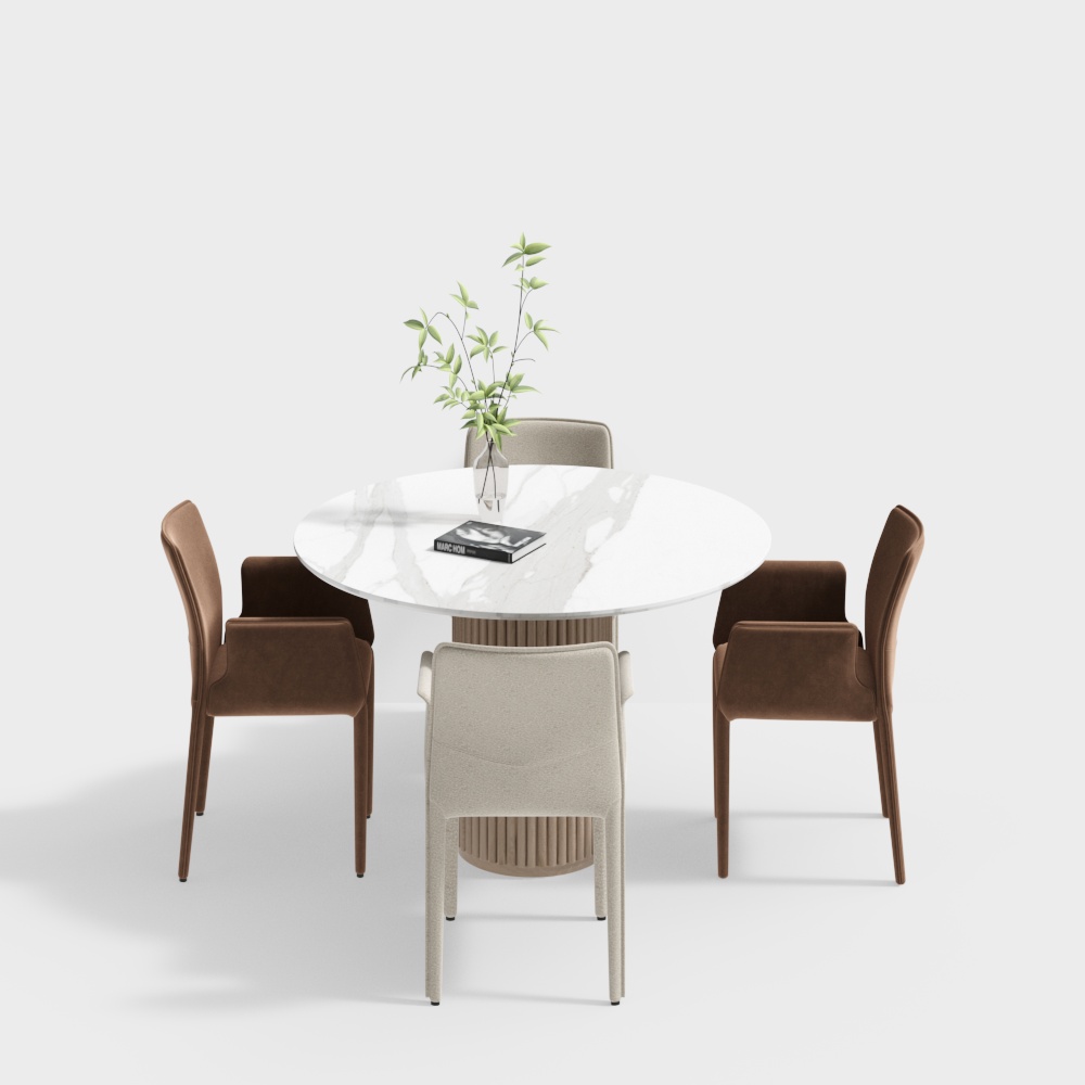 Modern Cream Style Restaurant Dining Table Combination