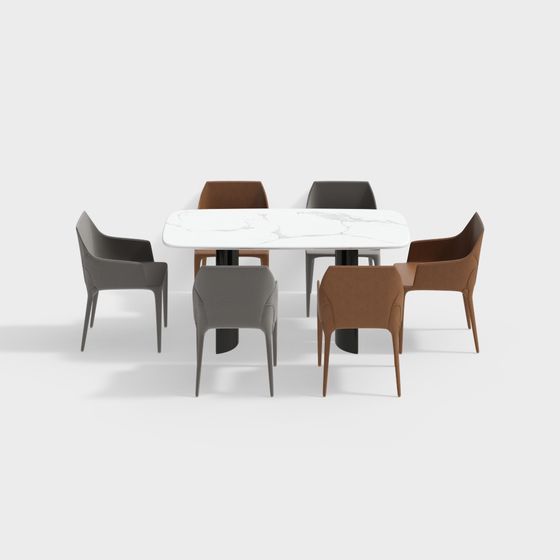 모던 크림 스타일 레스토랑 식탁 세트